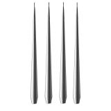 ester & erik Bougie ester & erik 42cm Lot de 4 métallique Argent