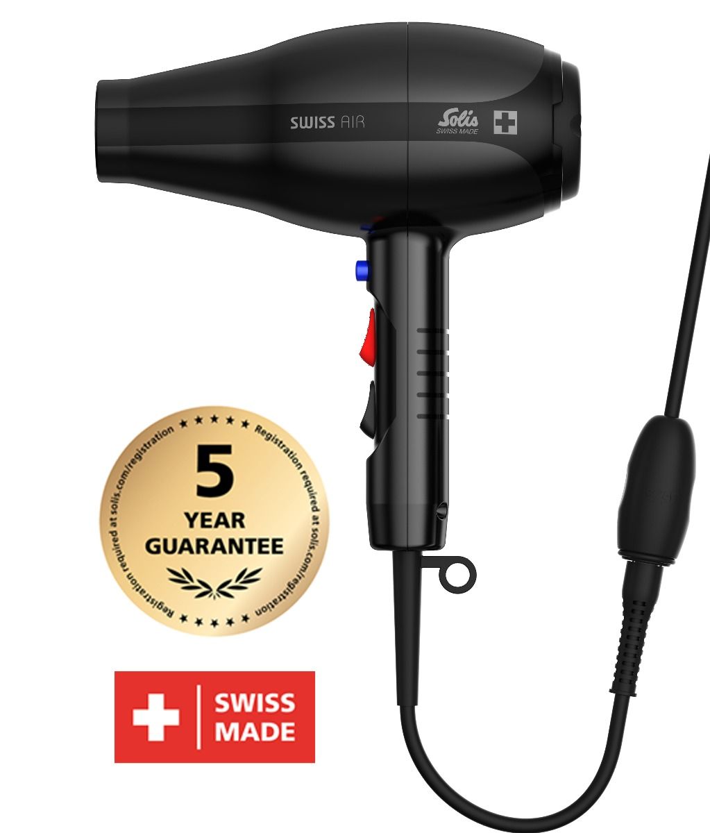 Solis Swiss Air 3802 Föhn - Zwart - Ionische haardroger - 2000W