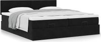 Prolenta Maison Exclusive - Ottomaans bedframe met matras, zwart, 160x200 cm, fluweel