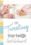 knutslkraam Wenskaart Een Tweeling Hartelijk Gefeliciteerd
