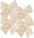Mica Decorations Kerst strik ornament - 4x - creme - 30 x 34 cm - polyester velvet