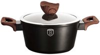 Berlinger Haus Ebony Rosewood Collection Poêle en granit - 20cm - 2,5L - Gris/Brun