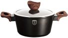 Berlinger Haus Ebony Rosewood Collection Poêle en granit - 20cm - 2,5L - Gris/Brun