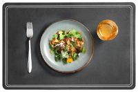 Cosy&Trendy Tafel placemat - PU-leer/leer look - zwart - 43 x 30 cm