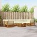 vidaXL Hoek loungeset 7 zitplaatsen Natuurlijk en crème Acacia hout