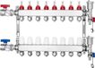 Verwarmingsverdeelstuk met 8 aansluitingen voor vloerverwarming, geschikt voor 1/2" PEX-buis. Complete set