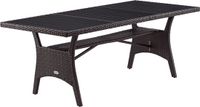 Casaria Polyrattan Tuintafel - WPC Tafelblad 190x90x74 cm – Bruin