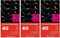 Merkloos Lumineo Draadverlichting - 3x - micro - 20 lampjes - LED - gekleurd - kerstverlichting