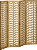 HOMCOM Paravent - Bois de paulownia - 160x170x1,7cm - Marron