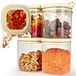 Dalena Home® pot de stockage avec couvercle, set de 4, en verre borosilicaté résistant + étiquettes (4x 1000ml) - Hermétique & empilable - Pot de stockage pour la cuisine, boîte de stockage rectangulaire