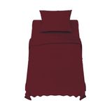 Dreamzie beddengoedset 90x190 cm - 3 stuks microvezel - hoeslaken 90x190 cm - eenpersoons onderlaken 70x260 cm - 1 kussensloop 65x65 - Oeko Tex gecertificeerd - bordeaux