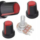 Rosfix Potentiometerknop Set 2 - 6 mm As, Duurzaam Kunststof - 15x17 mm