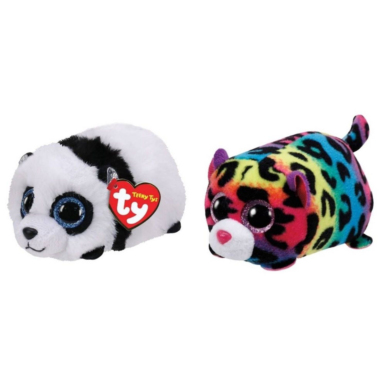 TY - Knuffel - Teeny s - Bamboo Panda & Jelly Leopard - Meerkleurig