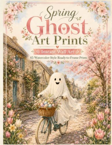 Instant Spring Ghost Instant Wall Art: 45 Watercolor-Style Ready-to-Frame Prints