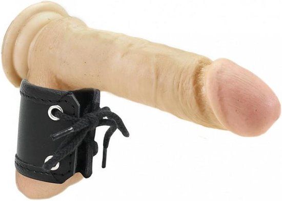 Rimba - Zwarte leren bal stretcher met veter - 5 cm hoog