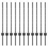 vidaXL - Ingegraven hekpalen - 11 stuks - Grijs - 120 cm - Gepoedercoat staal