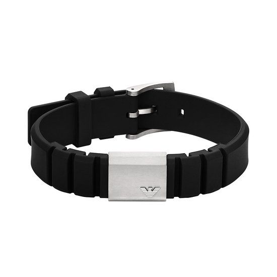 Emporio Armani EGS3079040 Heren Armband - Zwart - Silicone - 25.30 cm