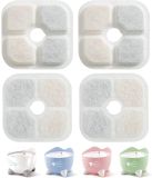 BeiJingLiangPinJiaZuoKeJiWenHuaFaZhanYouXianGongSi Filtre de remplacement pour fontaine à eau pour chat - Système de triple filtration - Compatible avec fontaine à eau pour chat de 2,5 L/84,5 oz - Lot de 4