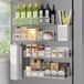 DTUQYX Magnetisch kruidenrek voor koelkast, 6 stuks metalen magnetische plank wit, beweegbare kruidenorganizer, sterke magnetische opslag koelkast organizer met papieren handdoekhouder