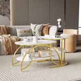 learnlogic MDF 70*70*39cm vierkante salontafel, uitschuifbare salontafel met verborgen opbergruimte, theetafel met kleurblokdesign, hoogglans bijzettafel voor de woonkamer, zwart