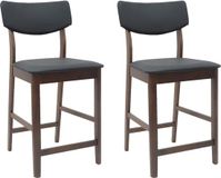 vidaXL Eetstoelen 2 stuks Massief Rubberhout Lichtbruin 48 x 49 x 95 cm