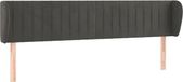 vidaXL Hoofdbord met randen 203x23x78/88 cm velours gris foncé
