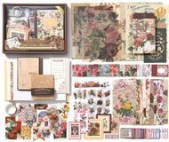 SIMNO® A6 Bullet Journal Set - 12 Soorten & 195-delig - Scrapbook Set met Stickers, Washi Tape en Decoratiepapier - Bloemenbrief