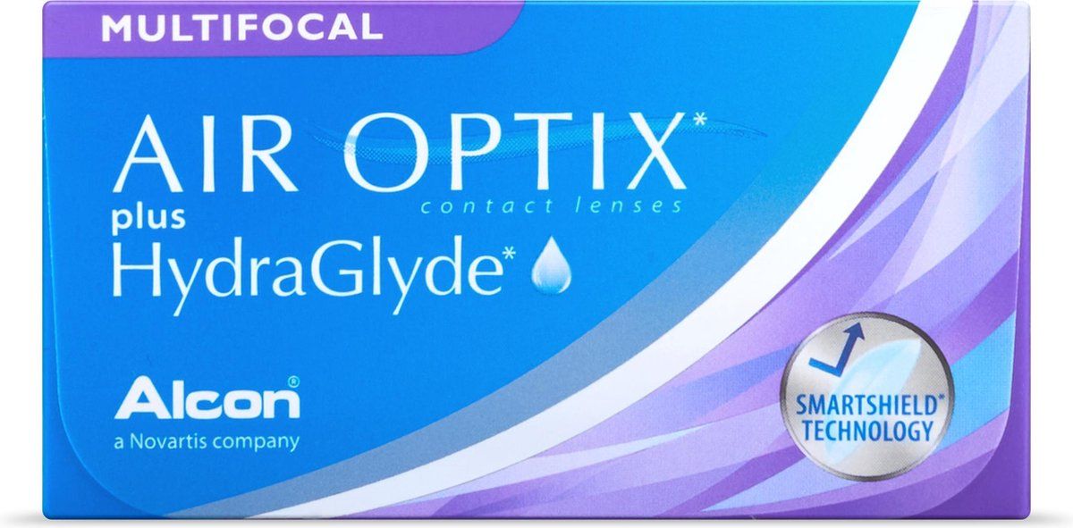 Air Optix Plus Hydraglyde 0,00 - Air Optix® plus HydraGlyde® Multifocal - 3 pack - Maandlenzen - BC 8,60 - Multifocale contactlenzen