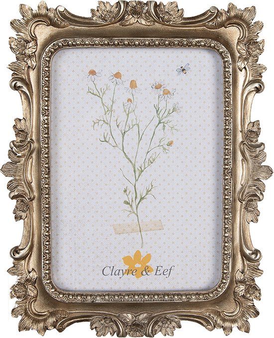 Clayre & Eef Fotolijst 10x15 cm Goudkleurig Kunststof Glas Rechthoek