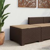 vidaXL Eénpersoons Tuinbank met Kussen Rattan Look PP Bruin
