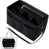 OEM BeiJingLiangPinJiaZuoKeJiWenHuaFaZhanYouXianGongSi Vilten handtas organizer insert - meerdere compartimenten - ritsen - sleutelhanger - draagtas organizer - zwart - M