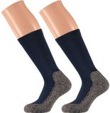 Merkloos 4x Blauwe wandelsokken heren maat 42/45