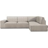ECOMMERC3 Chaiselong bankhoes voor de rechter rugleuning, ademend en slijtvast, hoes voor chaise long, ecru, eenvoudig aan te brengen en aan te passen