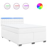 vidaXL Boxspringbed met matras, kunstleer, wit, 140x200 cm