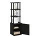 Furinno 3-Tier Tall TV Entertainment Bijzettafel Display Rack met Opbergkast, Gemaakt van Hout, Blackwood/Zwart