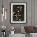 Affiche - Feuilles Dorées - 30x40 Cm - Bordure Noire Et Blanche