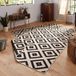 Northrugs Binnen & buiten vloerkleed ruiten Malta - zwart/crème 80x150 cm