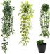 Ibenzoa® Realistische Kunstplanten Set - 3 Stuks voor Sierlijke Decoratie, Geschikt voor Interieur en Exterieur