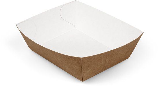 PackagingDirect Frietbakje A9 - Karton - 12x7x3,5 cm - 500 st/ds.