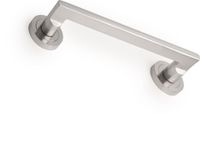 Emuca rechte klink met rozetten met diameter van 50 mm voor schuifdeur, Aluminium, Satijnnikkel, 4 st.