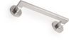 Emuca rechte klink met rozetten met diameter van 50 mm voor schuifdeur, Aluminium, Satijnnikkel, 4 st.