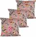 Anna's collection Coussin d'extérieur fleur - 3x - vieux rose - 45 x 45 cm - Résistant à l'eau et aux UV