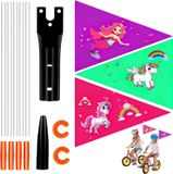 Drapeaux de vélo pour enfants - 3 pièces - Licorne et sirène