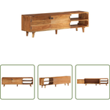 Acacia Meuble TV Acacia - Meuble TV en bois massif d'acacia avec finition miel 140x30x40 cm