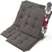 Beautissu Sun-NL Set van 7 Premium Lage Rugleuning Kussen 100x50 cm - UV-bestendig & 8cm Dik Kussen Tuinstoelkussen Antislip Bevestigingsbanden Stevige Stof Taupe