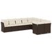 VidaXL Loungeset 10-delig poly rotan marron avec coussins
