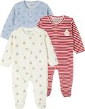 Vertbaudet Set van 3 babyslaappakjes voor pasgeboren in fluweel / velours
