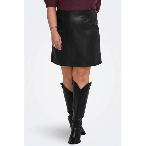 ONLY CARMAKOMA Plus Size Mini Denim Skirt - Black