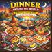 Dinner Bold Designs Dinner Around the World: A relaxing coloring book with fun food facts