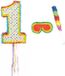 PartyDeco Funny Fashion Verjaardag Pinata nummer 1 van 104 x 40 cm - set met stok en masker